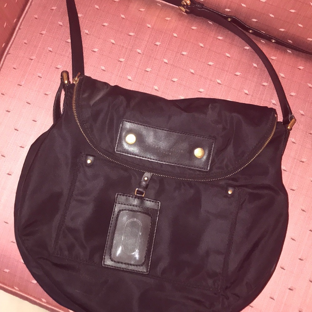 Black preppy nylon Natasha Crossbody/shoulder bag